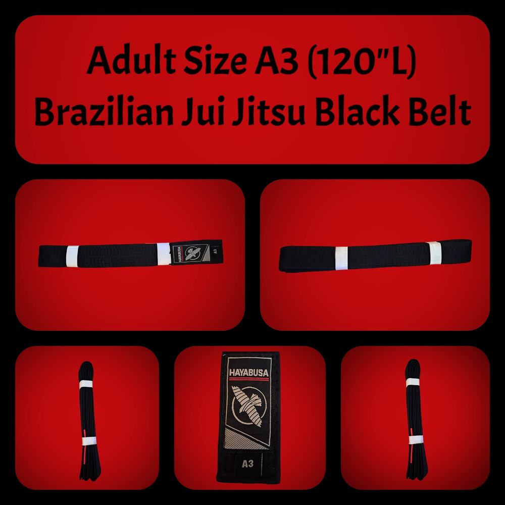 New Adult Size A3 Brazilian Jui Jitsu Black Belt By Hayabusa